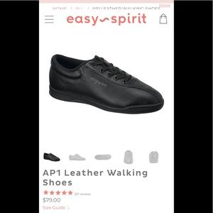 Easy Spirit Ap 1 Black Leather Women’s Walking Shoes Size 9 ww